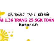 Bài 1.36 SGK Toán 7 tập 1 Kết nối tri thức
